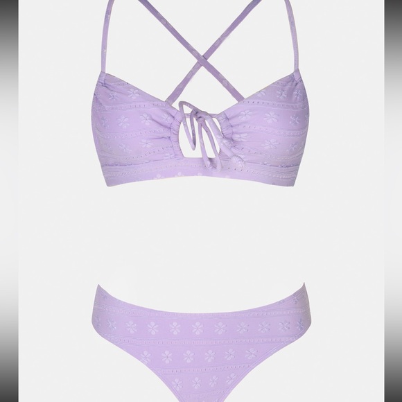 CUPSHE X VANESSA DAISY EYELET LAVENDER TOP & HIPSTER BOTTOM - XL/L - Picture 8 of 9